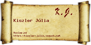 Kiszler Júlia névjegykártya
