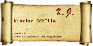 Kiszler Júlia névjegykártya